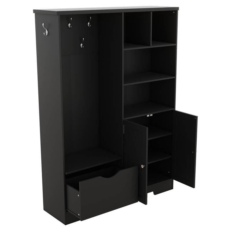 Chic Hallway Organizer with Bench and Storage