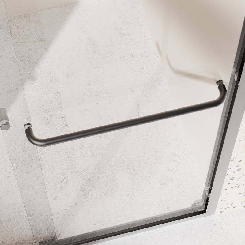 Matte Black Semi-Framed Double Sliding Shower Door