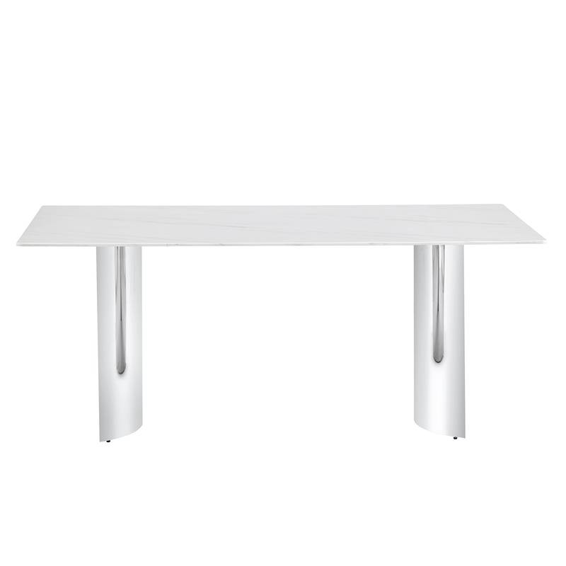 Chic White Marble Dining Table