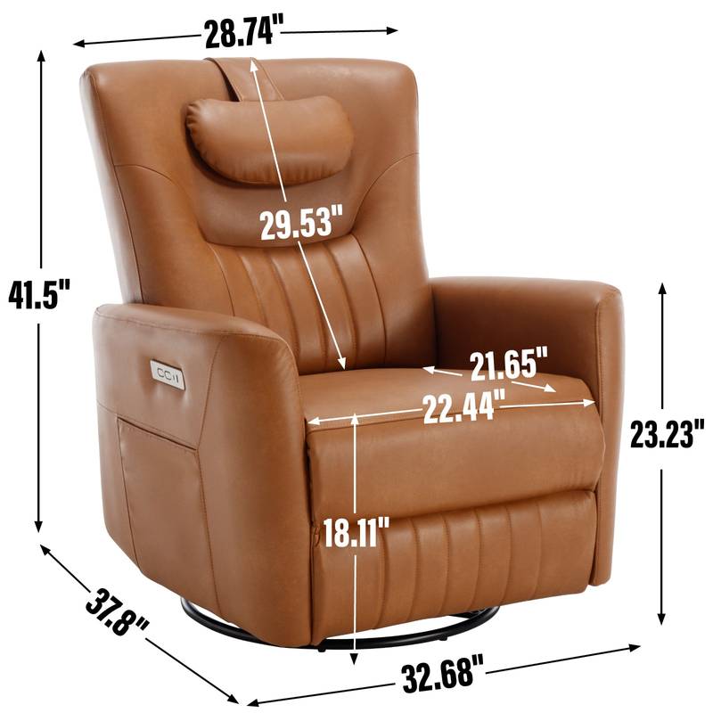Cozy Comfort Power Recliner with Lumbar Support and USB Charging