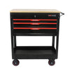 Rolling Tool Cart with Wooden Top and Storage Drawers