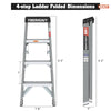Sturdy Gray Fiberglass Step Ladder