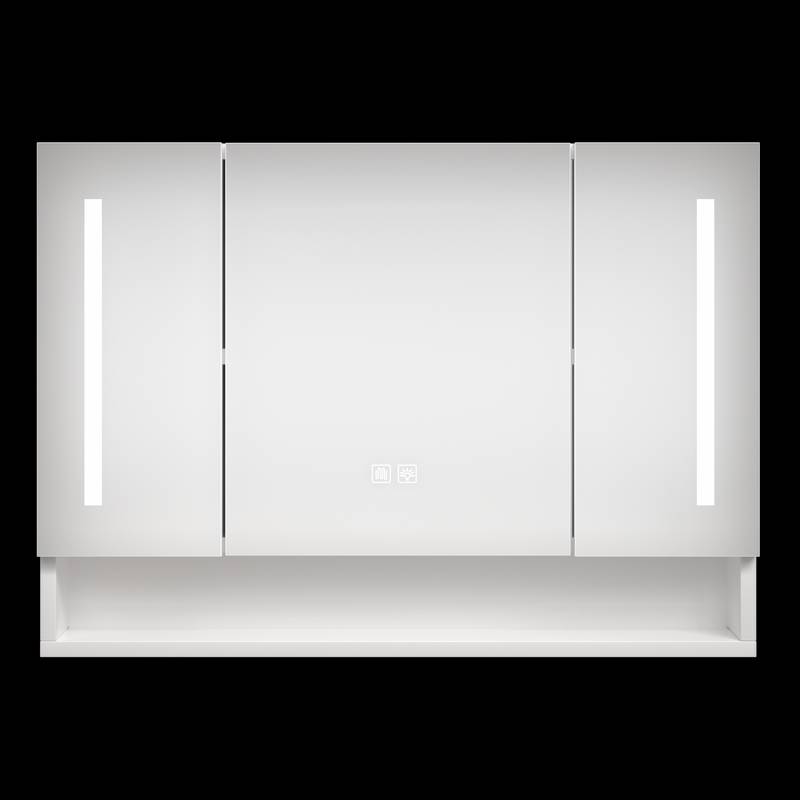 Sleek LED Bathroom Cabinet with Mirror and Multi-Level Storage