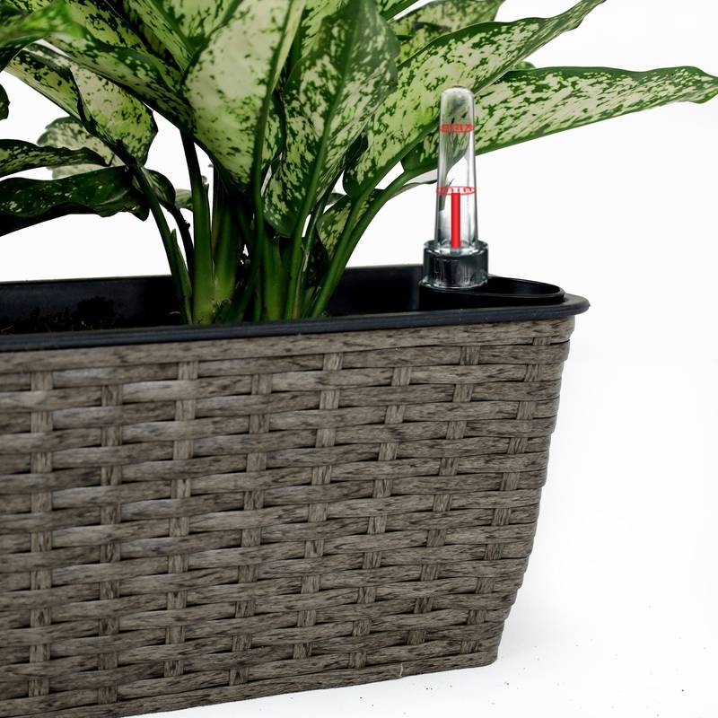 Woven Self-Watering Planters - Dark Gray Duo
