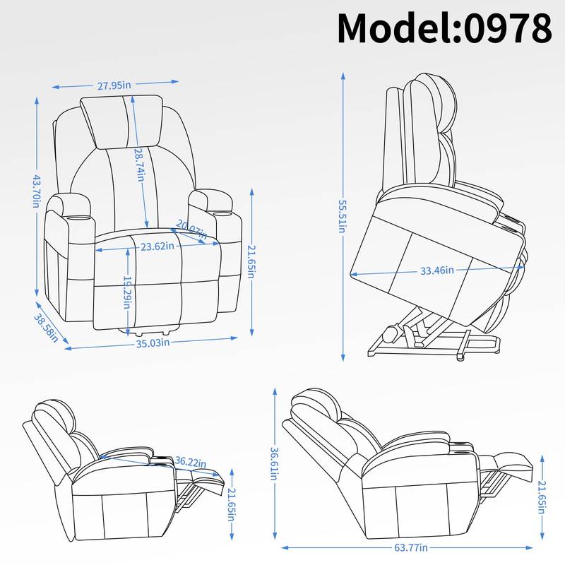 Cozy Lift Recliner with Vibration Massage and Heat for Seniors