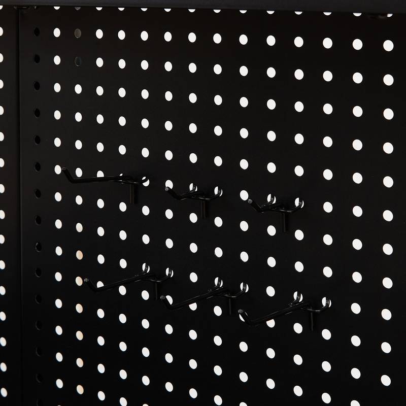 Versatile Rolling Workbench with Pegboard and Outlets