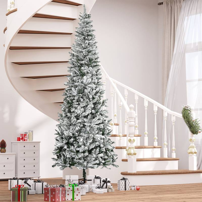 Frosted Elegance Slim Pine Christmas Tree