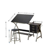 Sleek Drawing Desk with Stool