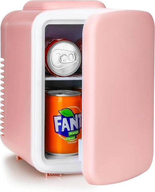 Chic Pink Portable Cooler & Warmer for Skincare and Snacks
