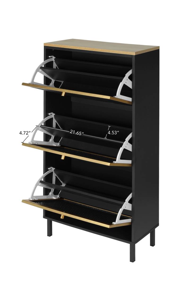 Chic Metal Shoe Rack for Entryway