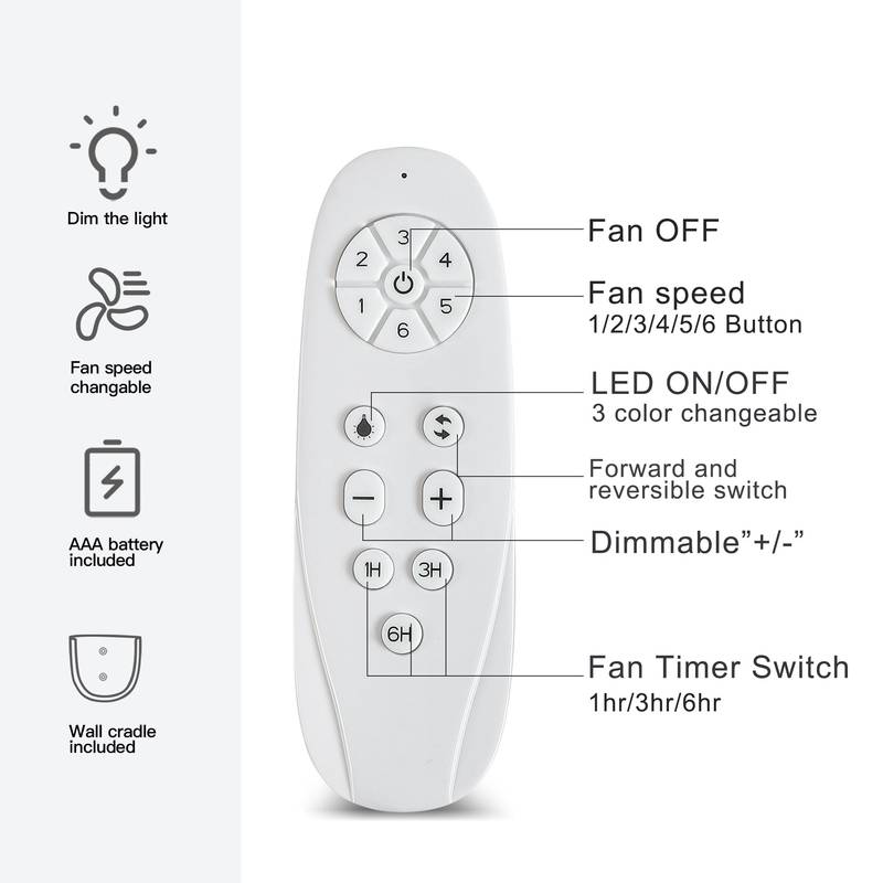 Sleek LED Ceiling Fan with Remote and Wood Blades