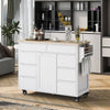 Stylish Kitchen Cart with Wood Top & Easy-Glide Drawers