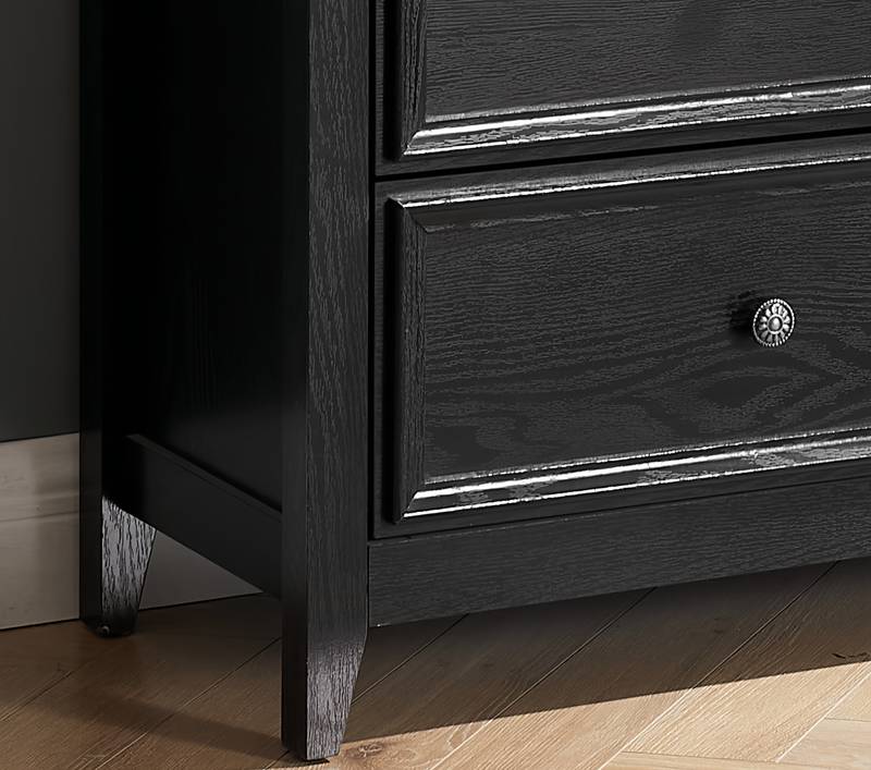 Chic Black 7-Drawer Dresser