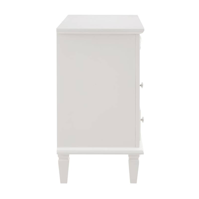 Charming Farmhouse Nightstand with Charging Station and Drawers