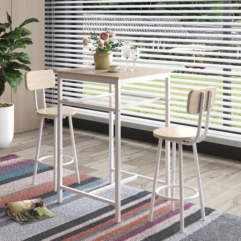 Chic Bar Table Set with Cozy Stools