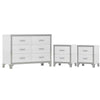 Chic White Dresser & Nightstand Set with Stylish Mirror Accents