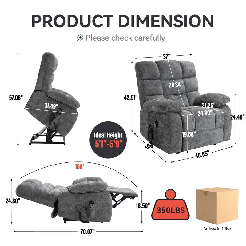 ComfyLift Heated Massage Recliner - Effortless Comfort & Support