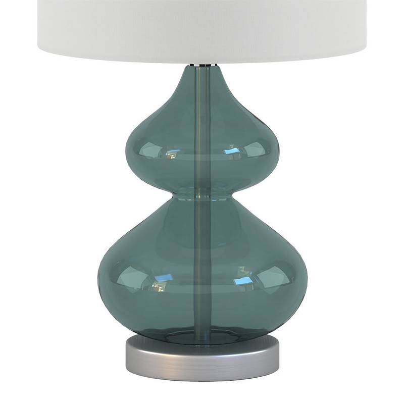 Sleek Ellipse Glass Table Lamps - Set of Two