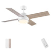 Sleek LED Ceiling Fan with White Blades