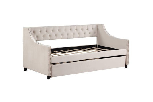 Cozy Tufted Daybed & Trundle Sofa in Beige