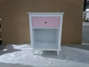 Charming Pink Wooden Nightstand with Shelf & Drawer