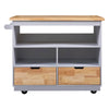 Cozy Kitchen Rolling Island with Storage & Wine Rack