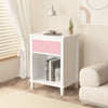 Charming Pink Wooden Nightstand with Shelf & Drawer