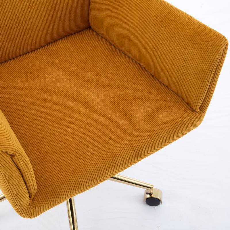 Chic Yellow Corduroy Office Chair