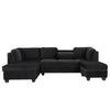 Chic Reversible Sectional Sofa with Storage Ottoman