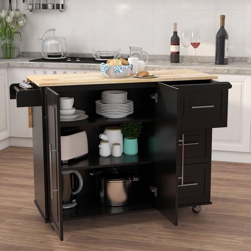 Elevate Kitchen Island with Spice & Towel Racks