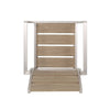Stylish Outdoor Aluminum Dining Chairs with Natural Wood Look - Set of Two