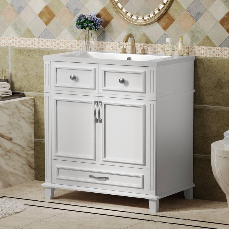 Charming Retro Bathroom Vanity with Soft Close Doors