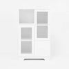 Chic White Glass Door Cabinet