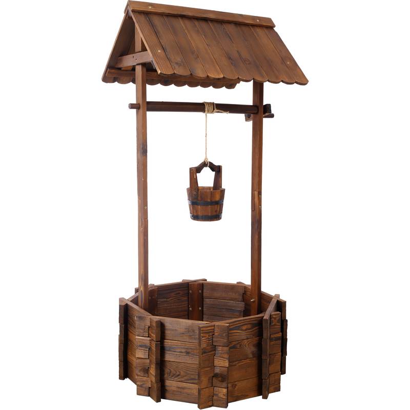 Charming Rustic Wishing Well Planter for Outdoor Spaces