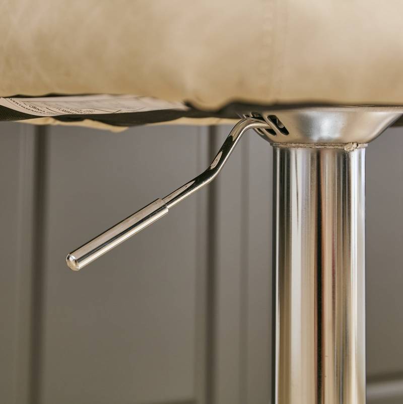 Chic Beige Swivel Bar Stools - Set of Two