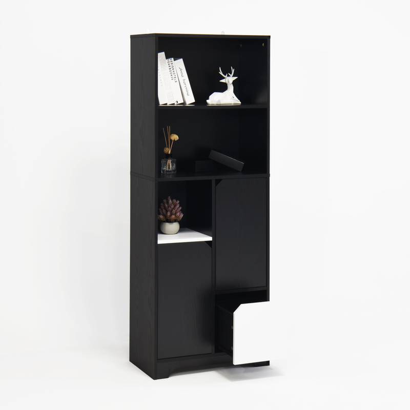 Sleek Storage Bookcase with Doors & Drawer