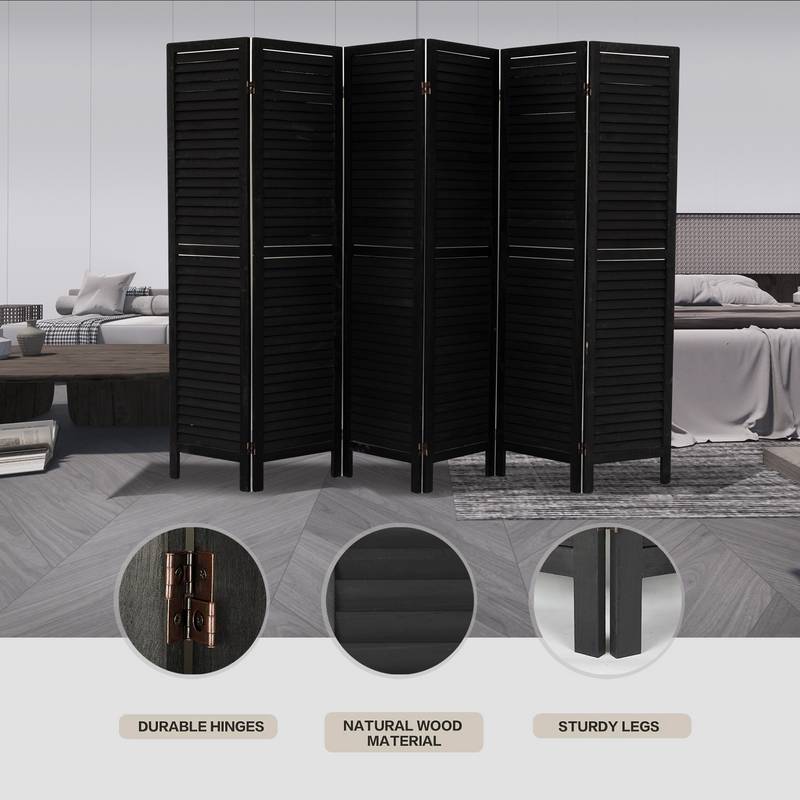 Versatile Wood Folding Room Divider – Stylish Privacy Screen for Any Space