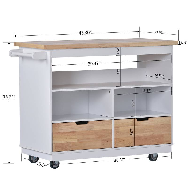 Versatile Rolling Kitchen Island with Storage and Wine Rack