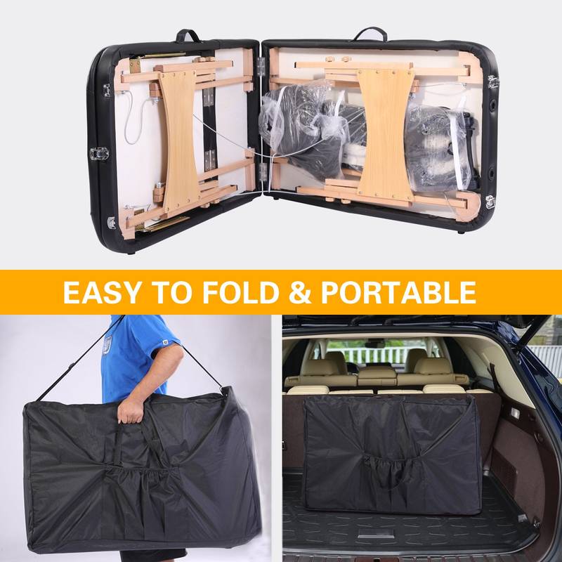 Spa on the Go: Adjustable Portable Massage Bed with Carrying Case