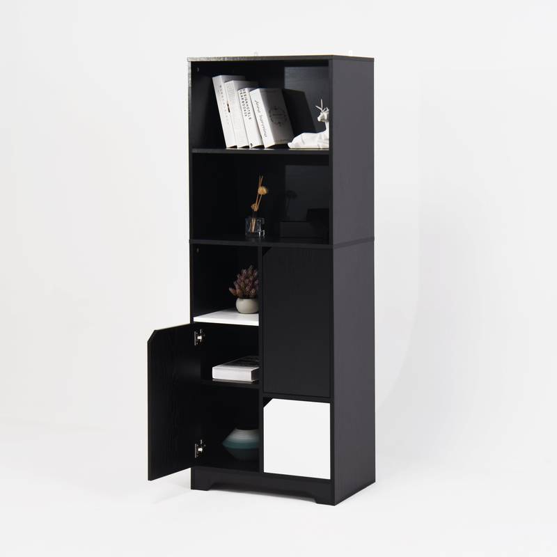 Sleek Storage Bookcase with Doors & Drawer