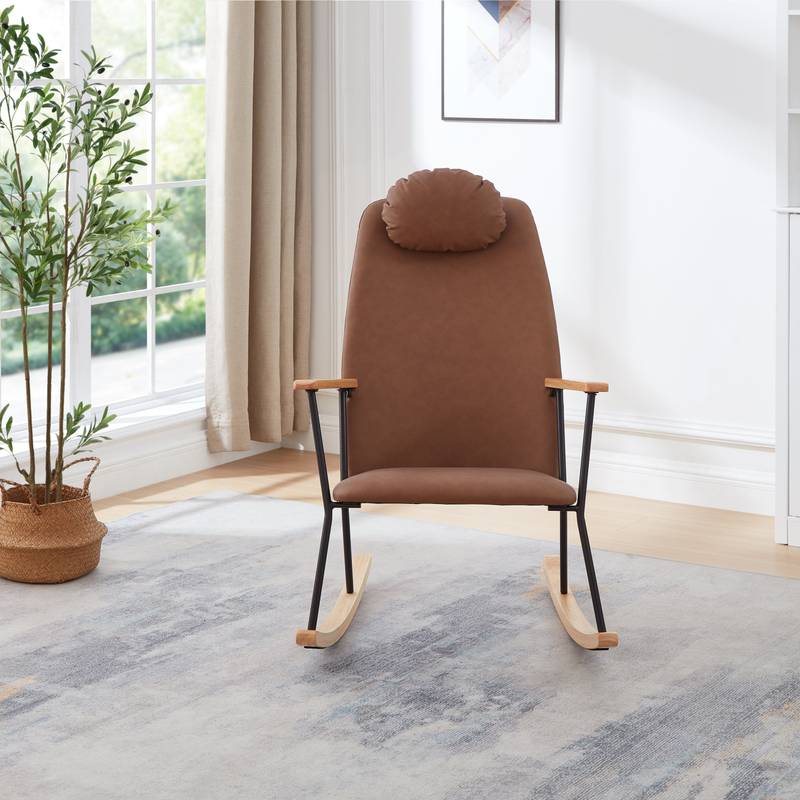 Cozy Rocking Chair with Adjustable Headrest
