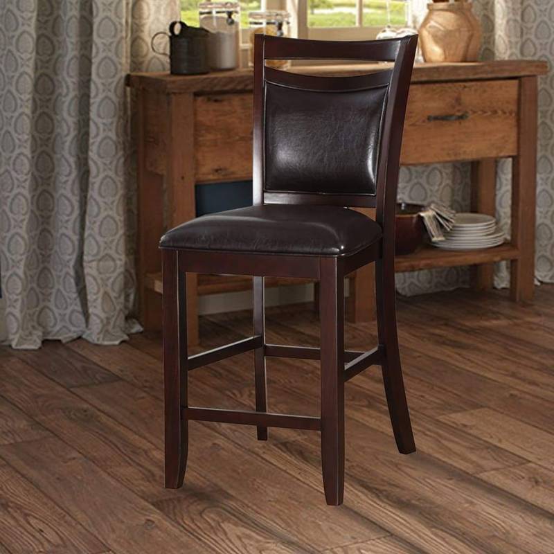 Stylish Mid-Century Bar Stools with Plush Faux Leather Seats