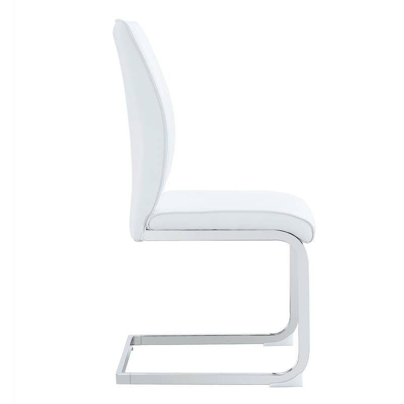 Chic White Curve Dining Chairs - Set of 4