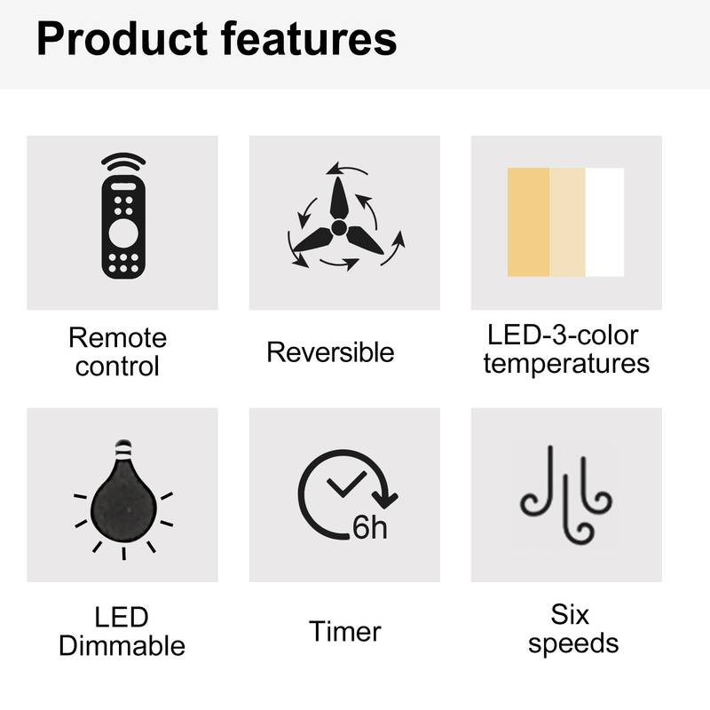 Sleek LED Ceiling Fan with White Blades