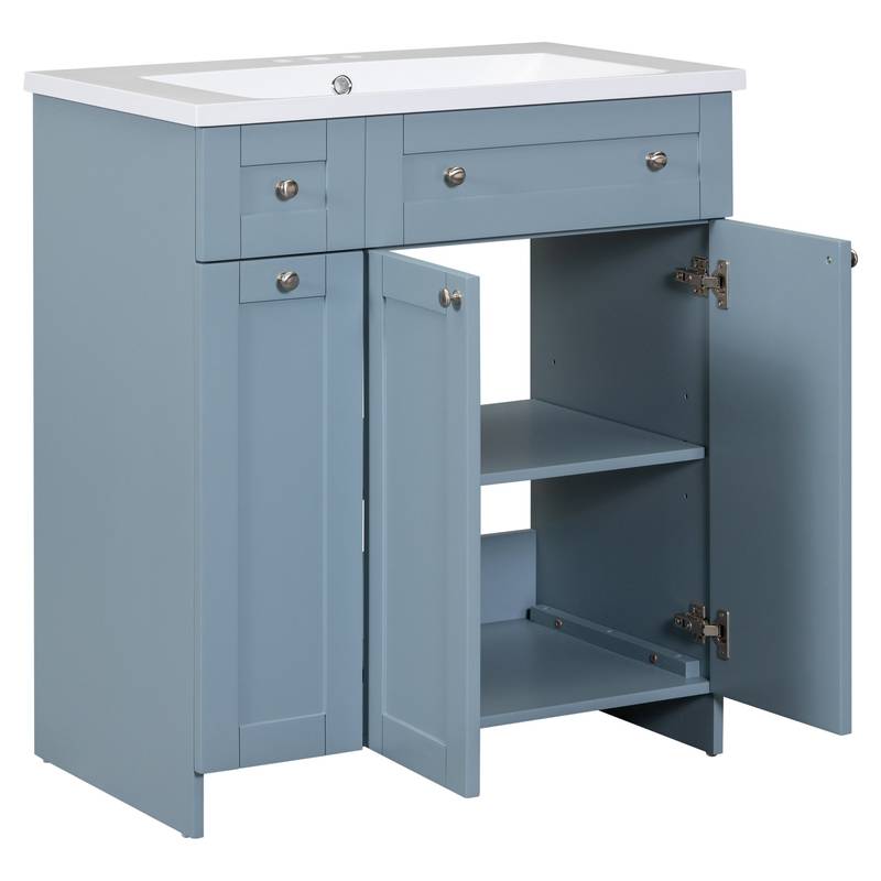 Chic Blue Bathroom Vanity with Effortless Sink