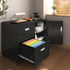 Lockable Mobile Metal Filing Cabinet with Drawers & Adjustable Shelves