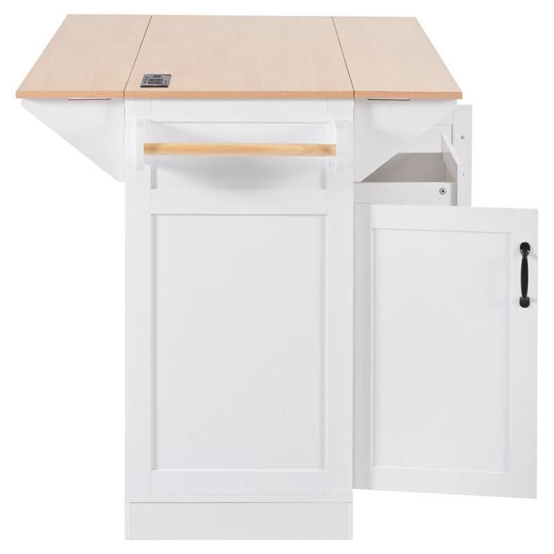 Stylish Rolling Kitchen Island with Drop Leaves and Storage