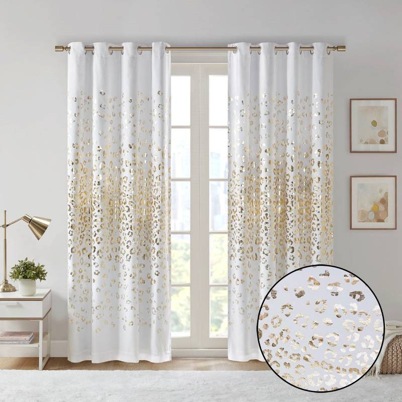 Metallic Animal Print Blackout Curtain