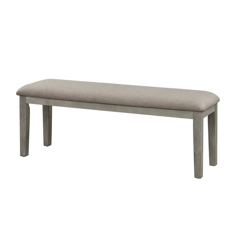 Cozy Gray Bench with Wooden Frame