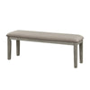 Cozy Gray Bench with Wooden Frame